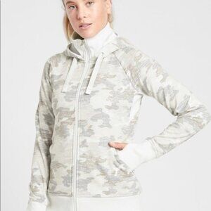 Athleta Triumph Printed‎ Hoodie Color Grey Gypsum Camo LP